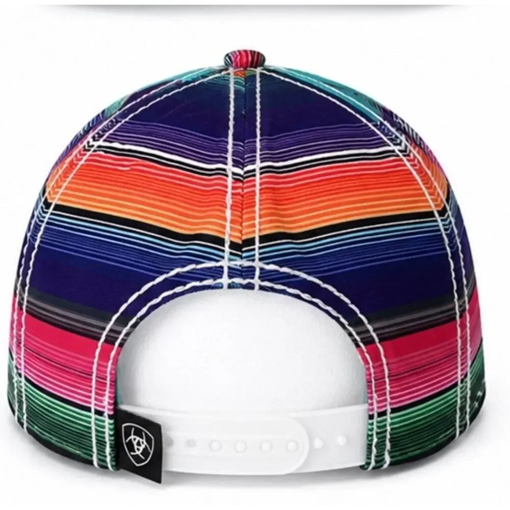 Ariat Snapback Trucker Hat Teal Serape Stripe Western Cap NWT One Size